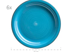 Teller-Set, Steingut Lumaca Dunkelblau