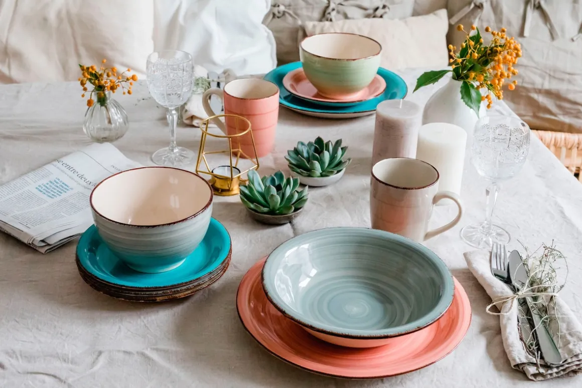 Teller-Set, Steingut Lumaca Dunkelblau