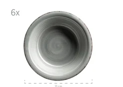 Teller-Set, Steingut Lumaca Rauchblau