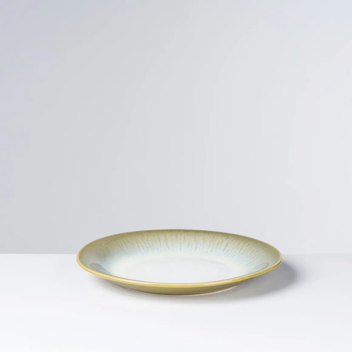 Teller-Set, Steinzeug Flussufer blau, grün, weiß