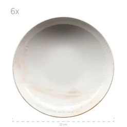 Teller-Set, Steinzeug Ossia 6 x Suppenteller, 6 x Speiseteller, 6 x Dessertteller