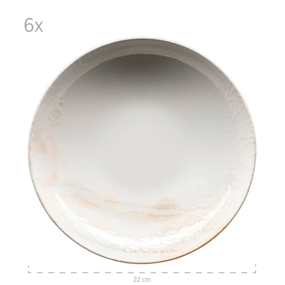 Teller-Set, Steinzeug Ossia 6 x Suppenteller, 6 x Speiseteller, 6 x Dessertteller