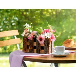 Tischdeko "Blumenzaun" rosa