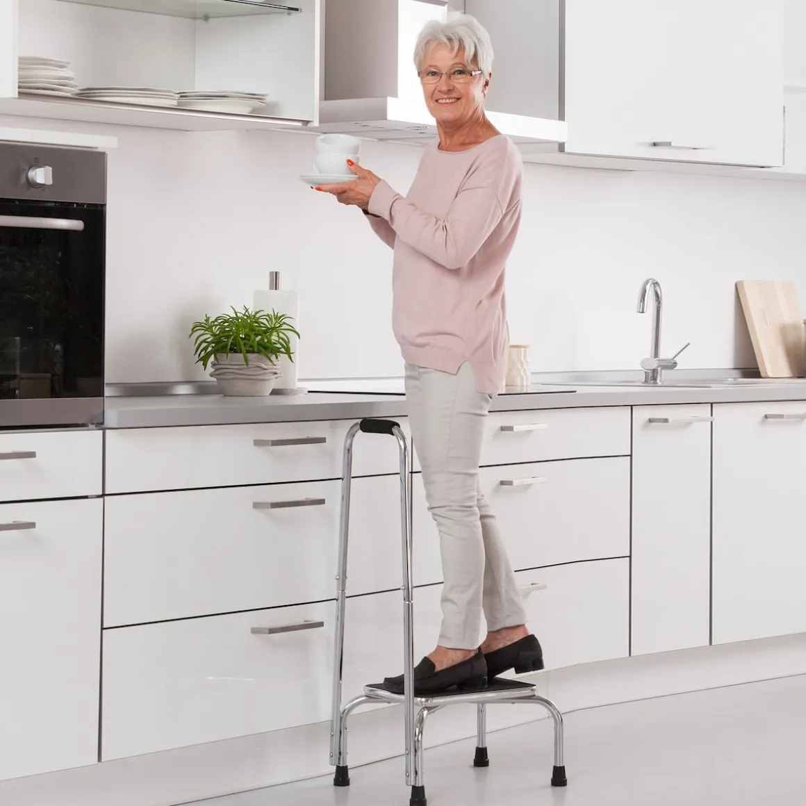 Trittstufe mit Haltebügel