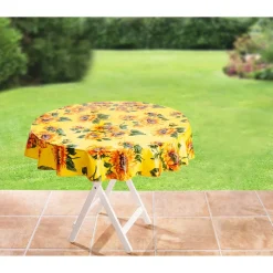 Wachstuch-Tischdecke "Sonnenblume" Ø 160 cm, rund
