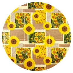 Wachstuch-Tischdecke "Sonnenblumen" Ø140 cm