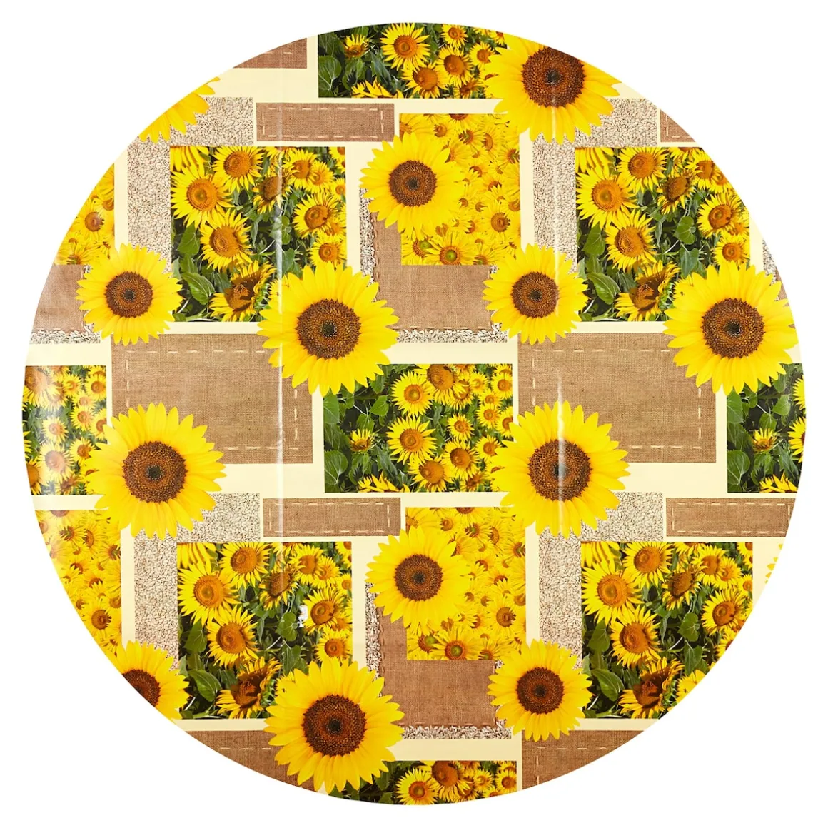 Wachstuch-Tischdecke "Sonnenblumen" Ø140 cm
