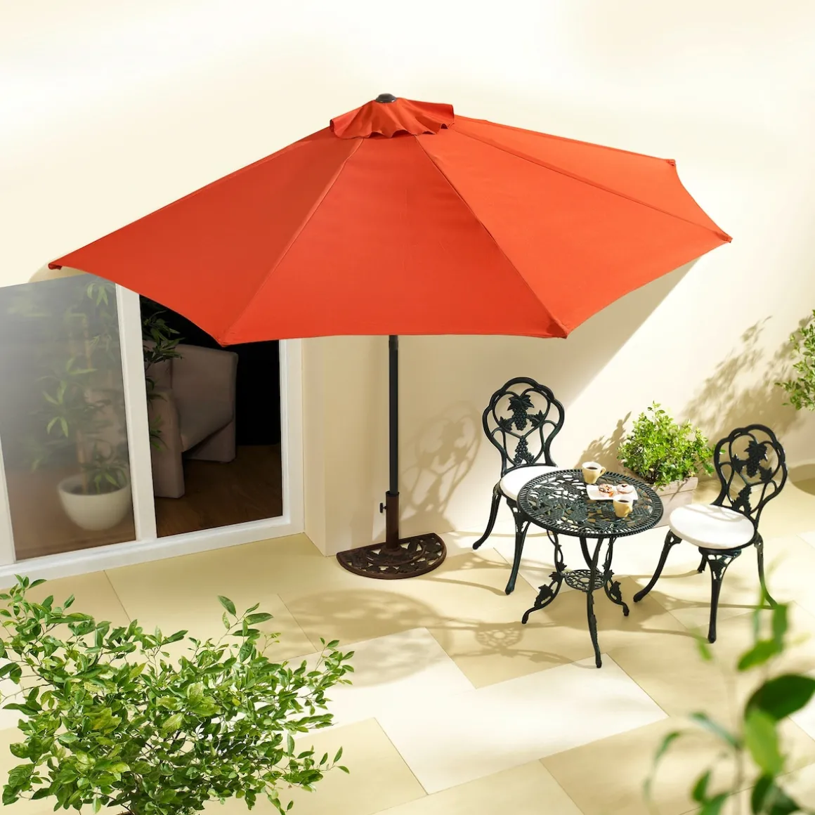 Wand-Sonnenschirm terrakotta