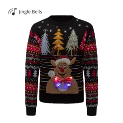 Weihnachts-Pullover „LED-Rentier“