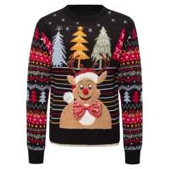 Weihnachts-Pullover „LED-Rentier“