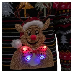 Weihnachts-Pullover „LED-Rentier“