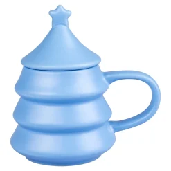Weihnachtstasse „Tannenbaum“ mit Deckel, 270 ml blau