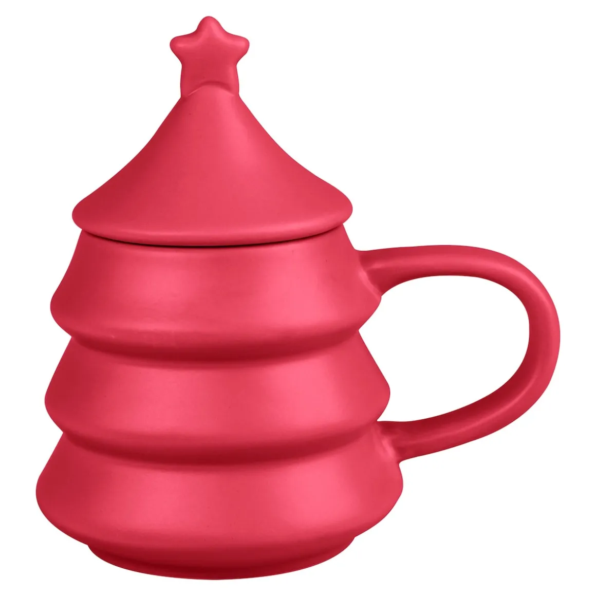 Weihnachtstasse „Tannenbaum“ mit Deckel, 270 ml bordeaux