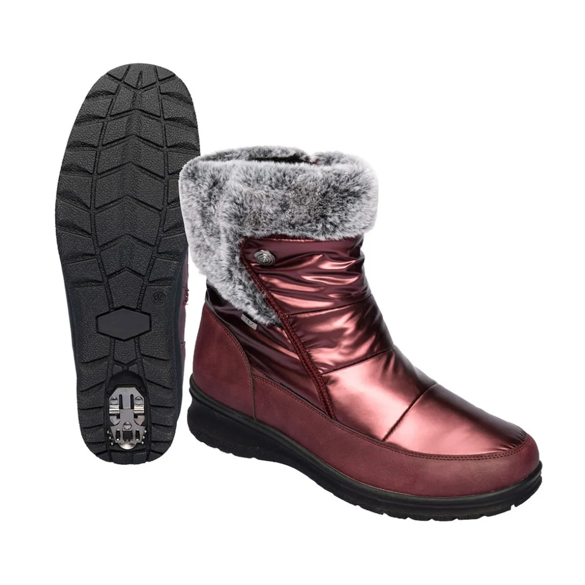 Winterstiefel mit Spikes "Karla" bordeaux