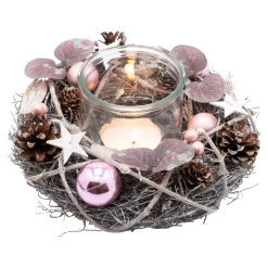 Winter-Windlicht „Rosa“