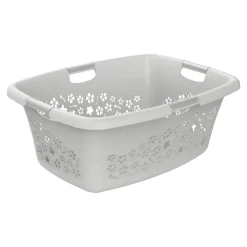 Wäschekorb Flowers grau - 50 l