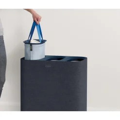 Wäschesammler, Wäschekorb Tota Trio mit Deckel, 3 Fächer, 90 l schwarz