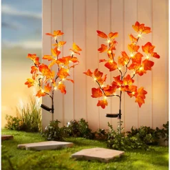 XL-Solar-Gartenstecker Blätterzweig "Ahornblatt"