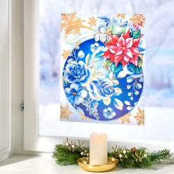 XXL-Fenstersticker „Weihnachtskugeln“, 4 Stück